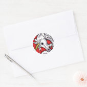 Unicorn Rouge autocollant (Enveloppe)