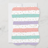 Unicorn roze goudglitter verjaardag kaart (Achterkant)