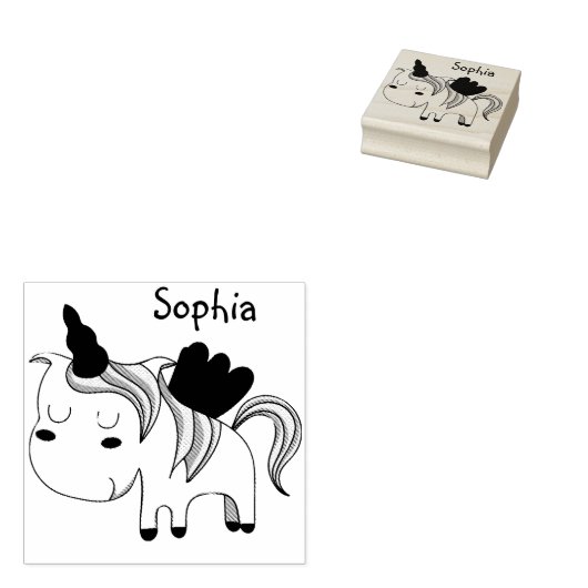 Unicorn Rubberstempel (Gestempeld)