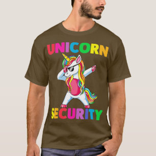 Unicorn Security Funny Birthday Girl geeft pap mam T-shirt