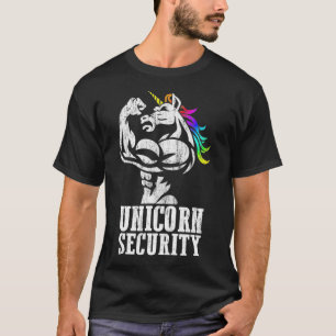 Unicorn Security Rainbow Musly Funny Gift T-shirt