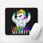 Unicorn Security Squad Muscle Tee Funny Dad Brothe Muismat (Met muis)