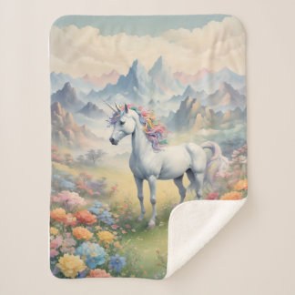 Unicorn Sherpa Blanket Deken