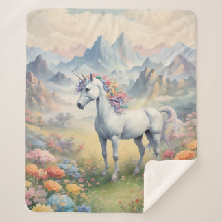Unicorn Sherpa Blanket Deken