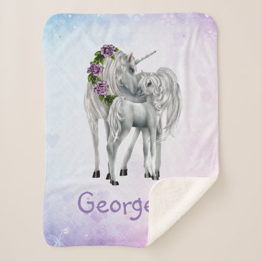 Unicorn Sherpa Blanket Deken (Voorkant)