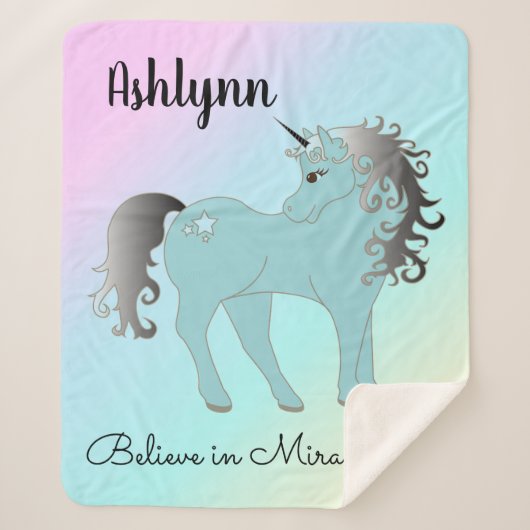 Unicorn Sherpa Deken (Voorkant)