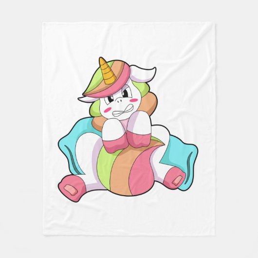 Unicorn Shy met Pillow Fleece Deken (Voorkant)