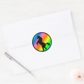 Unicorn Silhouette Black Ronde Sticker (Envelop)