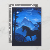 Unicorn silhouette briefkaart (Voorkant / Achterkant)