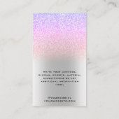 Unicorn Silver glitter-oormerskaart Visitekaartje (Achterkant)