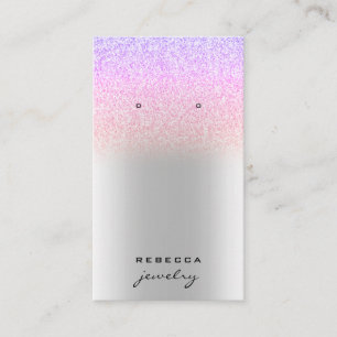 Unicorn Silver glitter-oormerskaart Visitekaartje