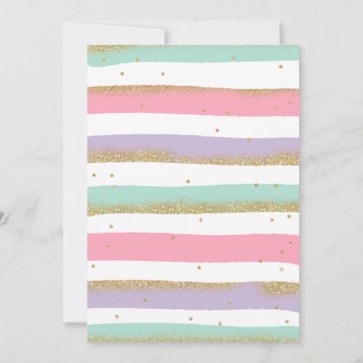 Unicorn Sirène Et Fée Invitation Anniversaire (Dos)