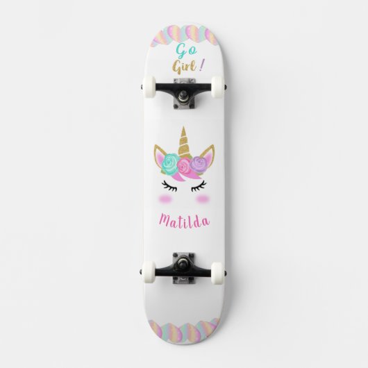 Unicorn Skateboard voor Meisje (Voorkant)