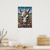 Unicorn Skull Poster (Keuken)