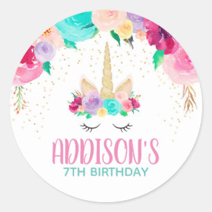 Unicorn Sleepy Anniversaire Fête Favoriser Sticker