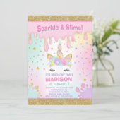 Unicorn Slime Anniversaire Invitation Slime Party (Debout devant)