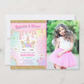 Unicorn Slime Anniversaire Invitation Slime Party (Devant)