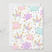 Unicorn Slime Anniversaire Invitation Slime Party (Dos)