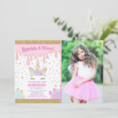 Unicorn Slime Anniversaire Invitation Slime Party (Debout devant)