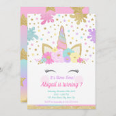 Unicorn Slime Invitation Slime Party Unicorn (Devant / Derrière)