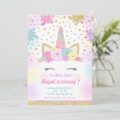 Unicorn Slime Invitation Slime Party Unicorn (Debout devant)
