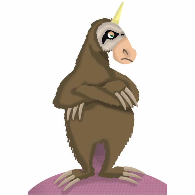 Unicorn Sloth Cutout Sculpture Staand Fotobeeldje (Voorkant)