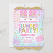 Unicorn Slumber Party Birthday Uitnodiging (Voorkant)