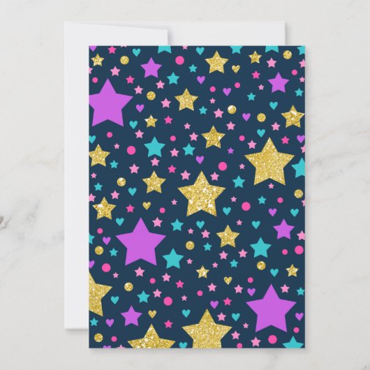 Unicorn Slumber Party Birthday Uitnodiging (Achterkant)