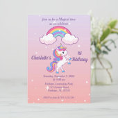 Unicorn Sparkle 1er anniversaire Invitation (Debout devant)