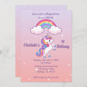 Unicorn Sparkle 1er anniversaire Invitation (Devant / Derrière)