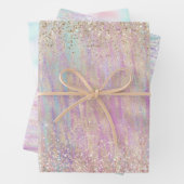 Unicorn Sparkle glitzy glitter goudregenboog Inpakpapier Vel (In situ)