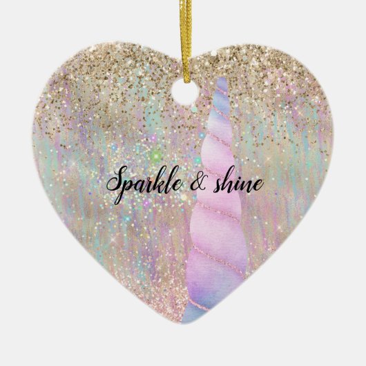Unicorn Sparkle Keramisch Ornament (Voorkant)