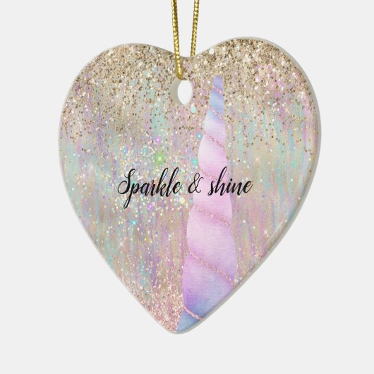 Unicorn Sparkle Keramisch Ornament (Links)