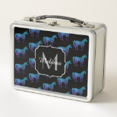 Unicorn Sparkles aqua blue ombre patroon Monogram (Voorkant)