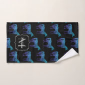 Unicorn Sparkles aqua blue ombre patroon Monogram Bad Handdoek (Handdoek)