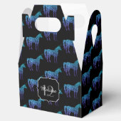 Unicorn Sparkles aqua blue ombre verjaardag Monogr Bedankdoosjes (Geopend)