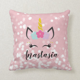 Unicorn Sparkles Coussin personnalisé