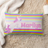 Unicorn springende regenboogstrepen, aangepaste na kussen (Deken)