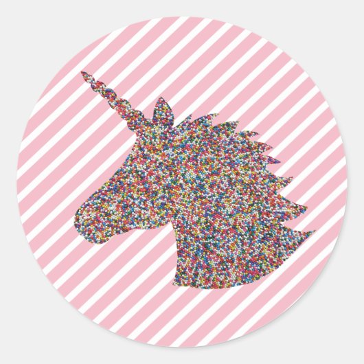 Unicorn Sprinkes joyeuses Stickers Anniversaire (Devant)