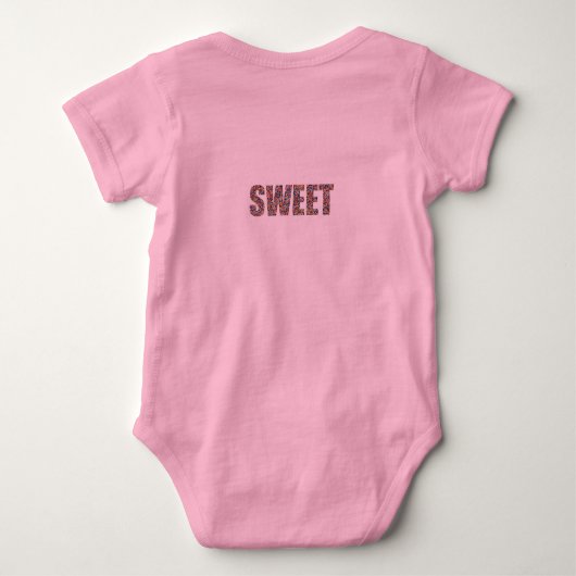 Unicorn Sprinkle Print Pink Baby Bodysuit (Achterkant)