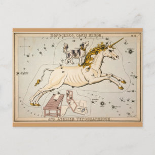  Unicorn Star Constellation Map Briefkaart