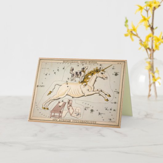 Unicorn Star Constellation Map Kaart (Gele Bloem)