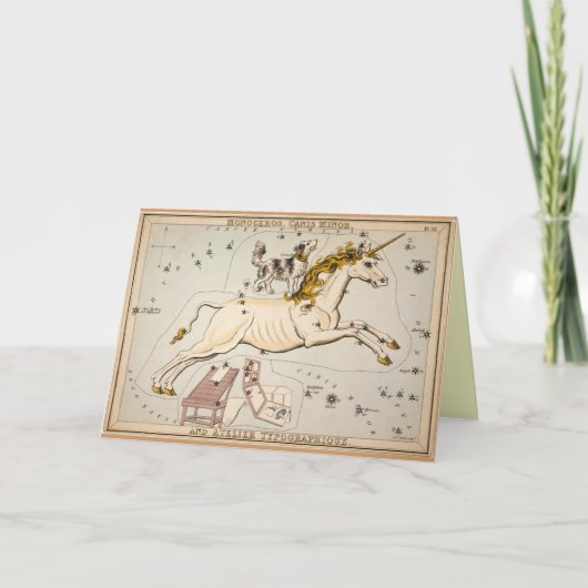 Unicorn Star Constellation Map Kaart (Voorkant)