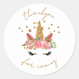 Unicorn Star Party Thankyou Sticker