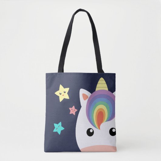 Unicorn & Stars Tote Bag (Voorkant)