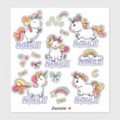 Unicorn sticker vel met naam (Vel)
