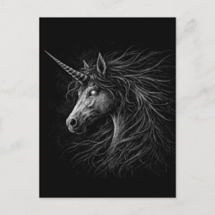 Unicorn Stijl Middeleeuwse Fantasy Grunge Kunst Briefkaart