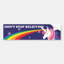 Unicorn "Stop niet met geloven" Bumpersticker
