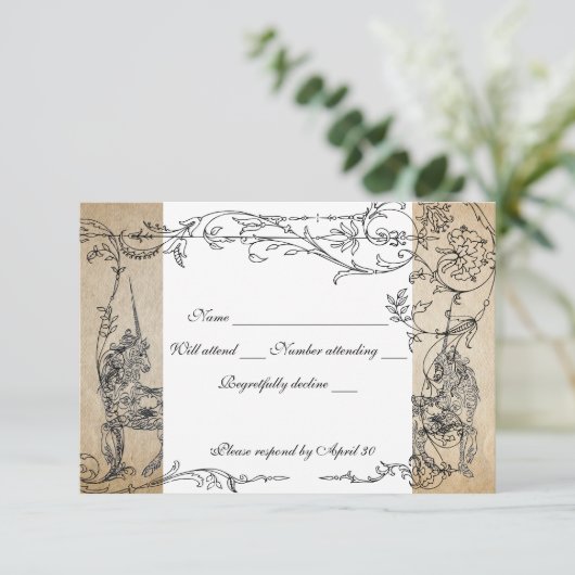 Unicorn Storybook rsvp avec enveloppes (Debout devant)