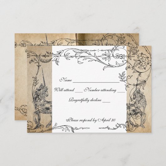 Unicorn Storybook rsvp avec enveloppes (Devant / Derrière)